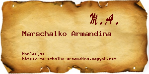 Marschalko Armandina névjegykártya